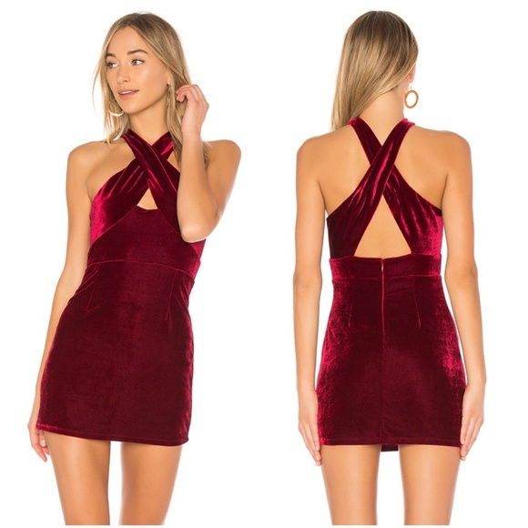 revolve red velvet dress